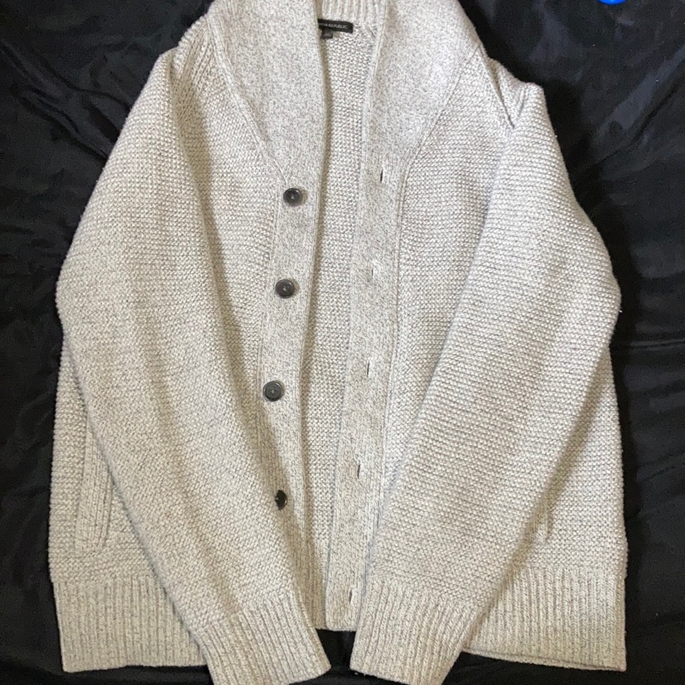 Men’s knitted Cardigan off white